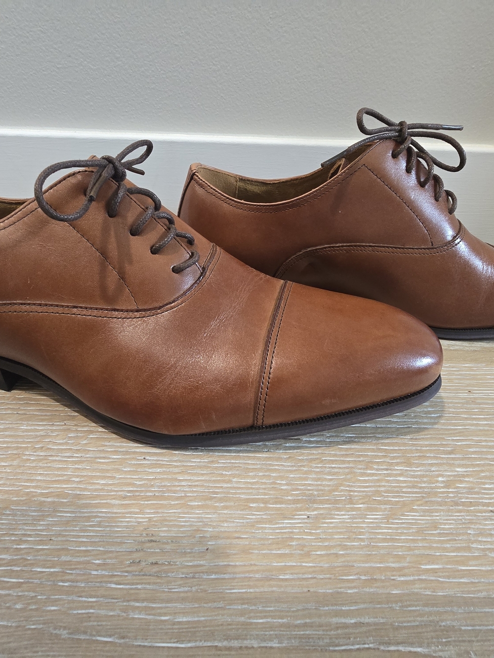 NWOT Florsheim Francisco Cognac Leather Cap Toe Oxford Dress Shoes- Men’s 9.5 3E
